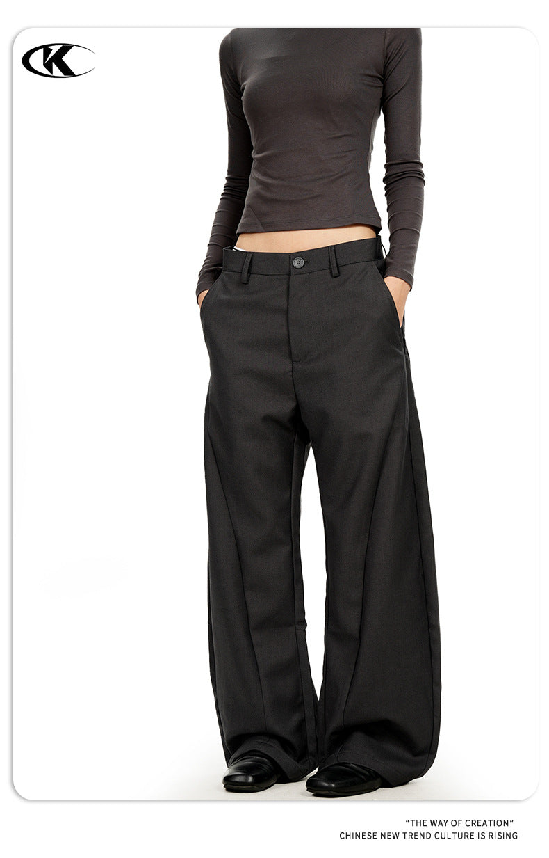 11KN Retro Simple Loose Wide-leg Trousers