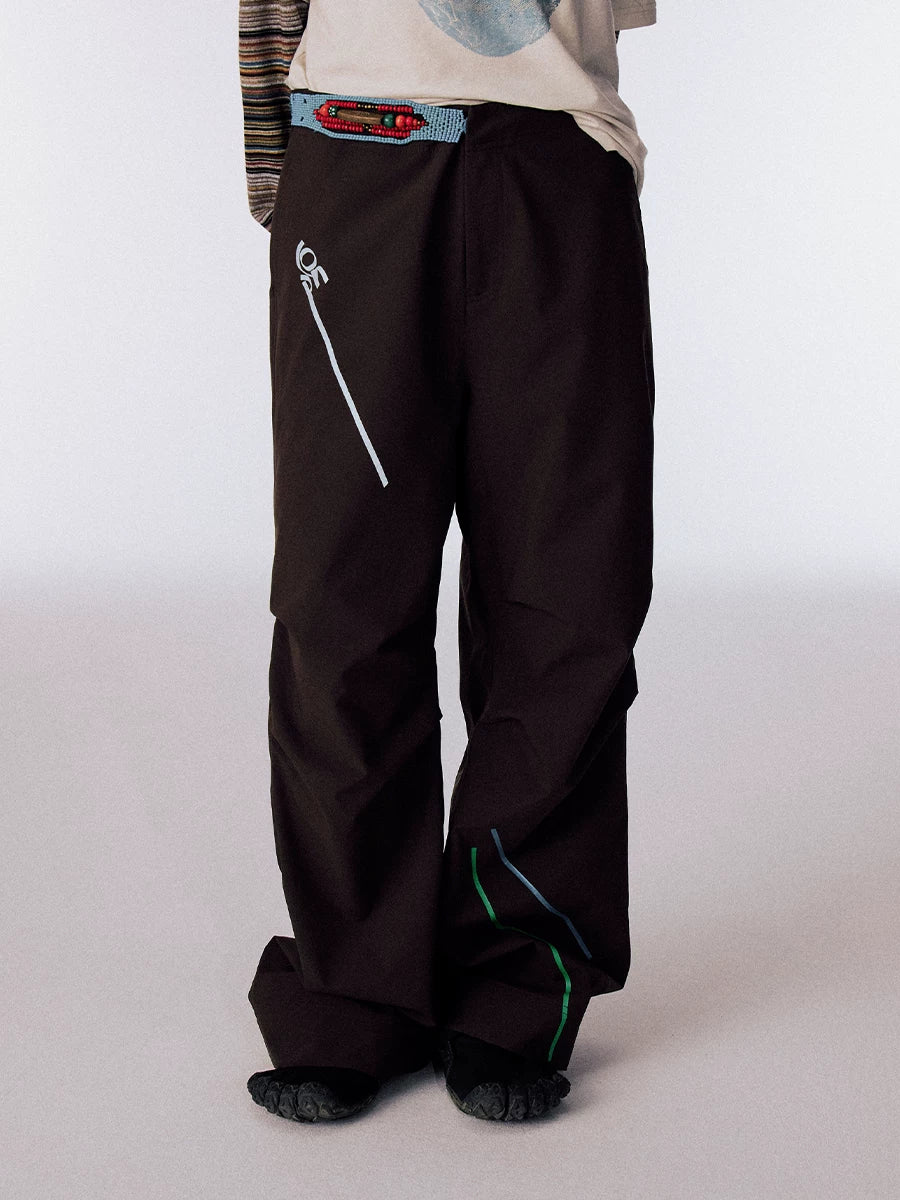 CONP Handmade Beaded Belt Off-road Hiking Waterproof Pants