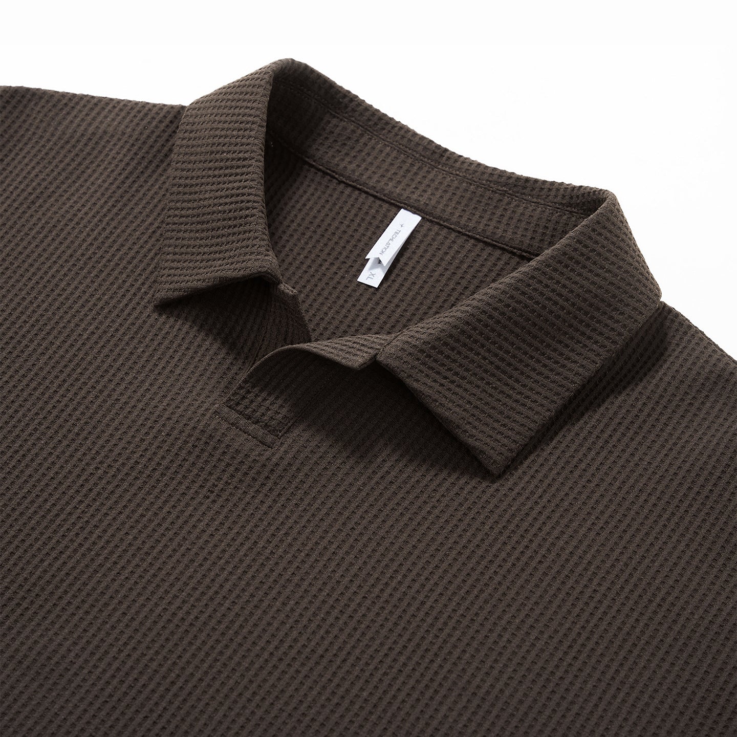 Inflation Waffle Lapel Casual Long Sleeve