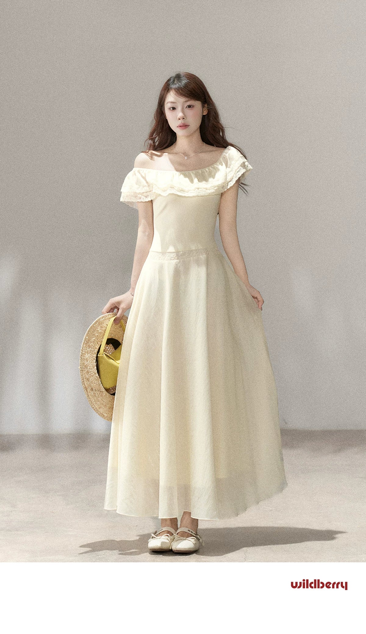 Wildberry Waist Slanted Shoulder Dress