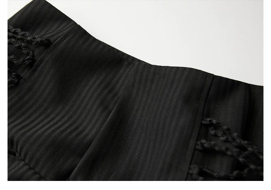 INDULGE Lace-up Scimitar Wide-leg Slacks