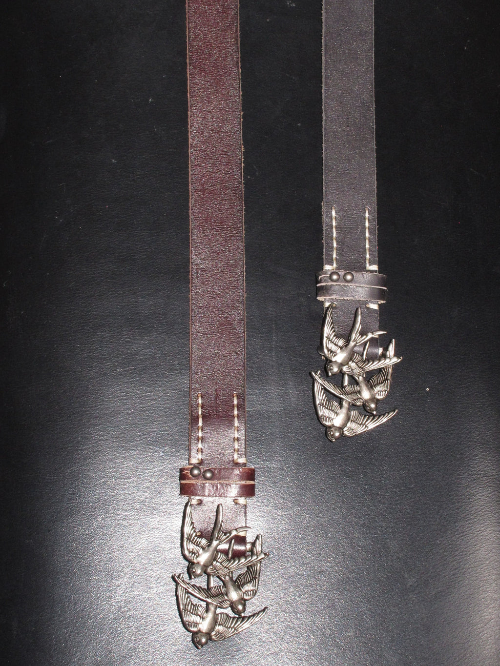 NOT UGLY Three Swallows Do Old Silver Three-dimensional Bump Nail Belt
