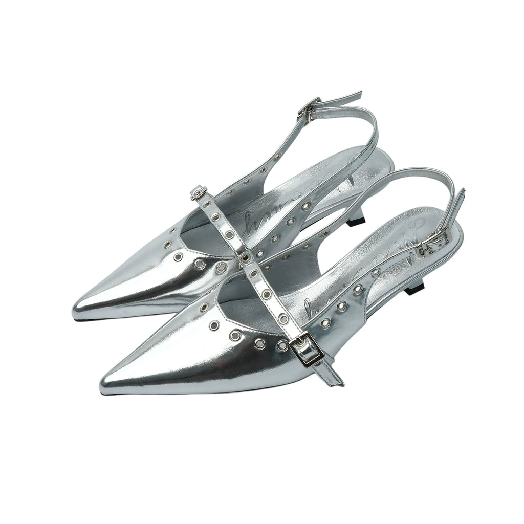 Mooreyu Pointed Belt Buckle Temperament Versatile High Heels
