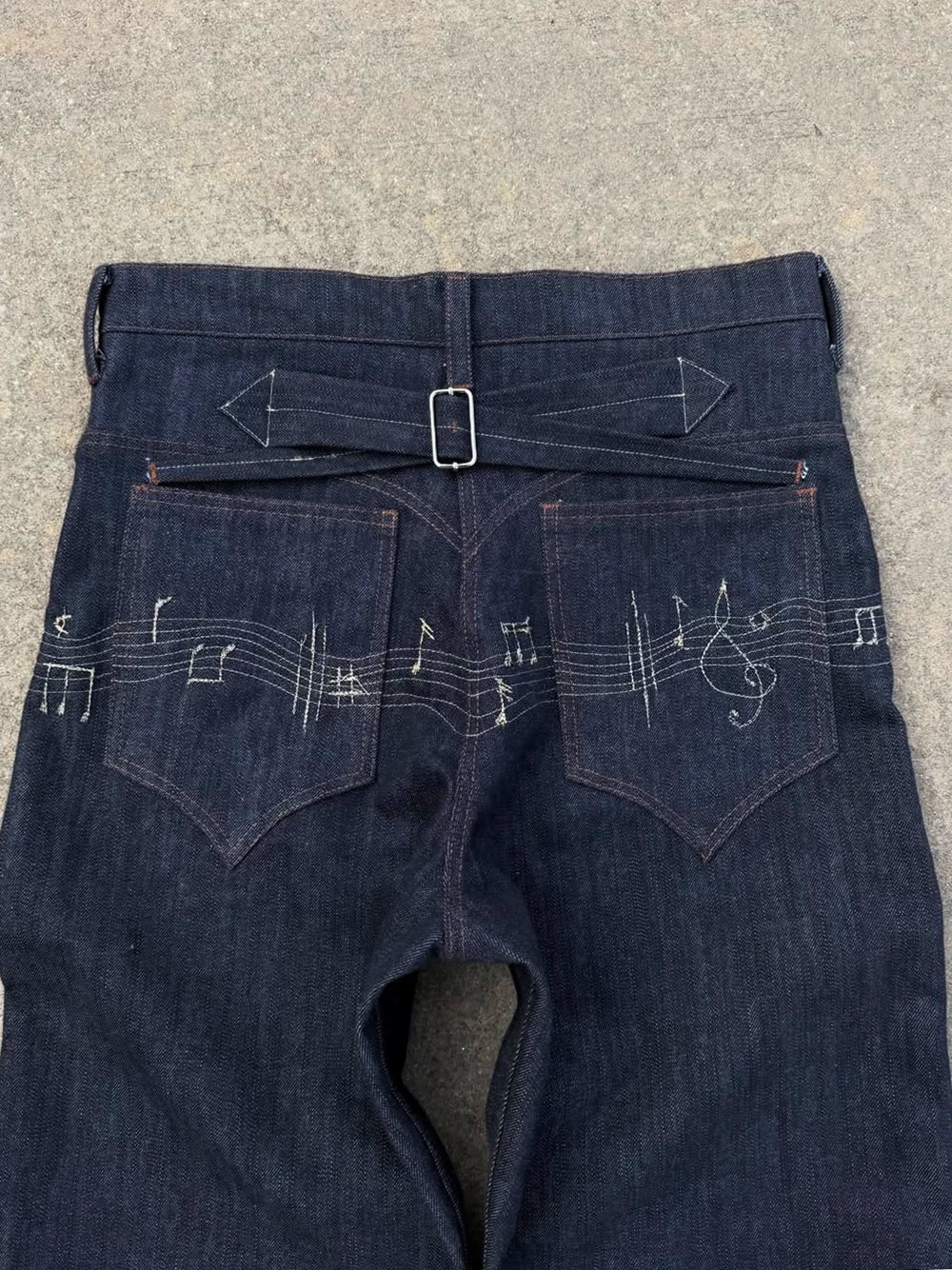 FTS Retro Music Note Embroidered Slacks
