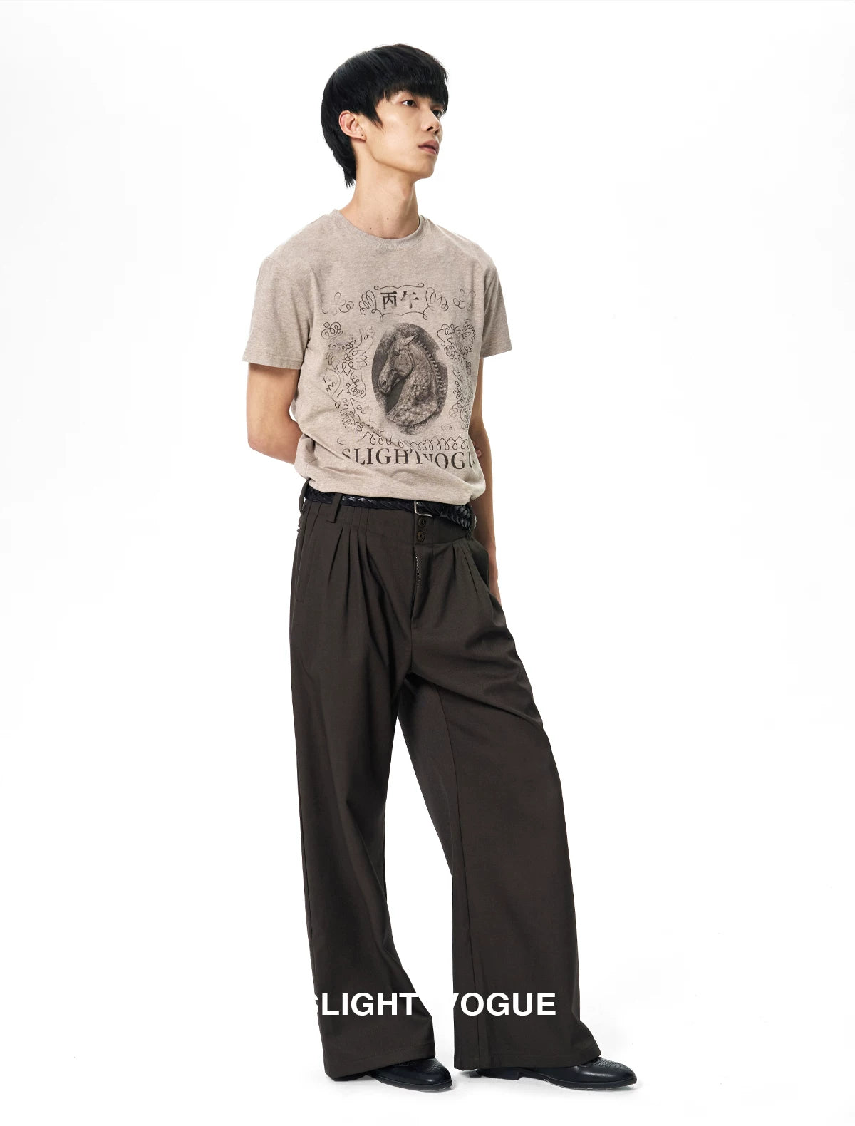 Slight Vogue Breathable Front Shoulder Crew Neck Tee