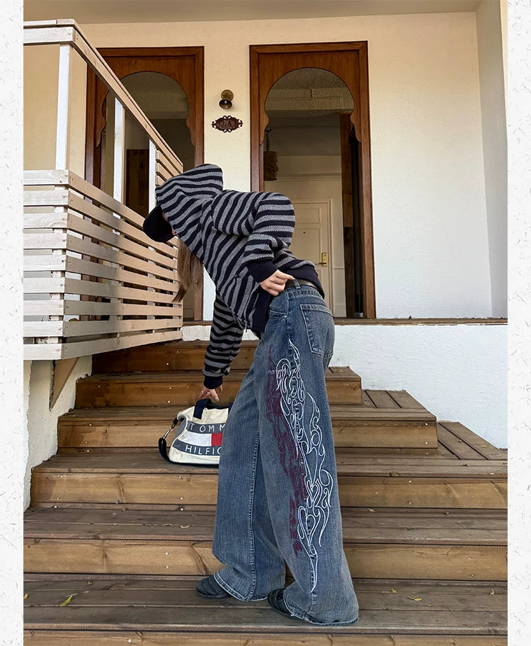 CCYE Vintage Knitted Striped Hooded Sweater Jacket