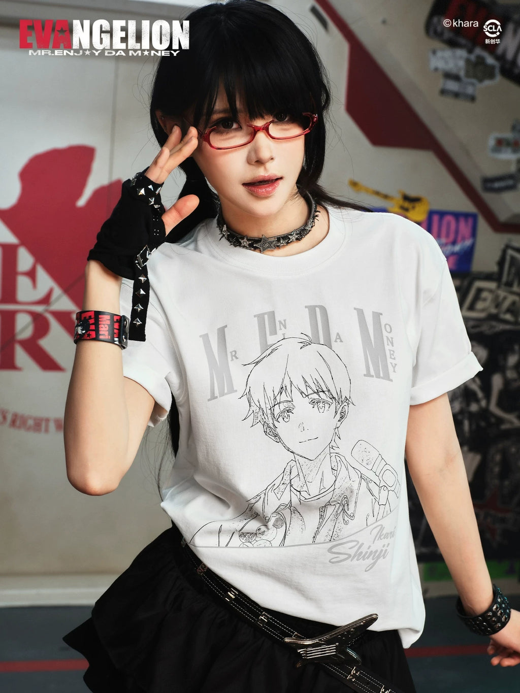 MEDM Character Bust Sketch Style Casual Versatile Tee