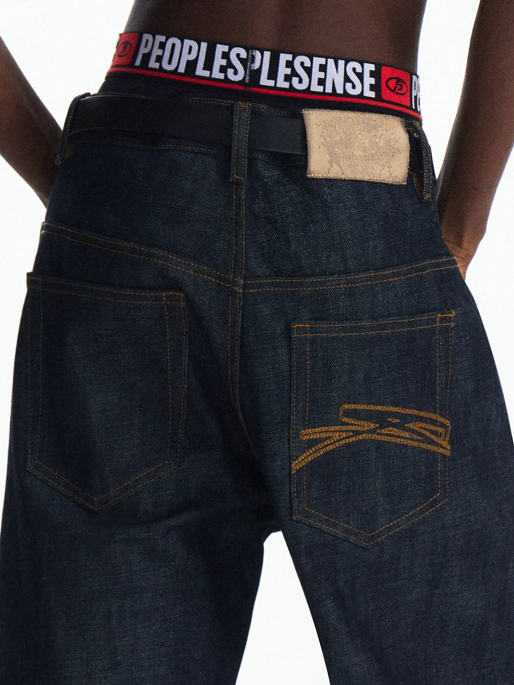 PEOPLESENSE Versatile Straight Loose Roll Jeans