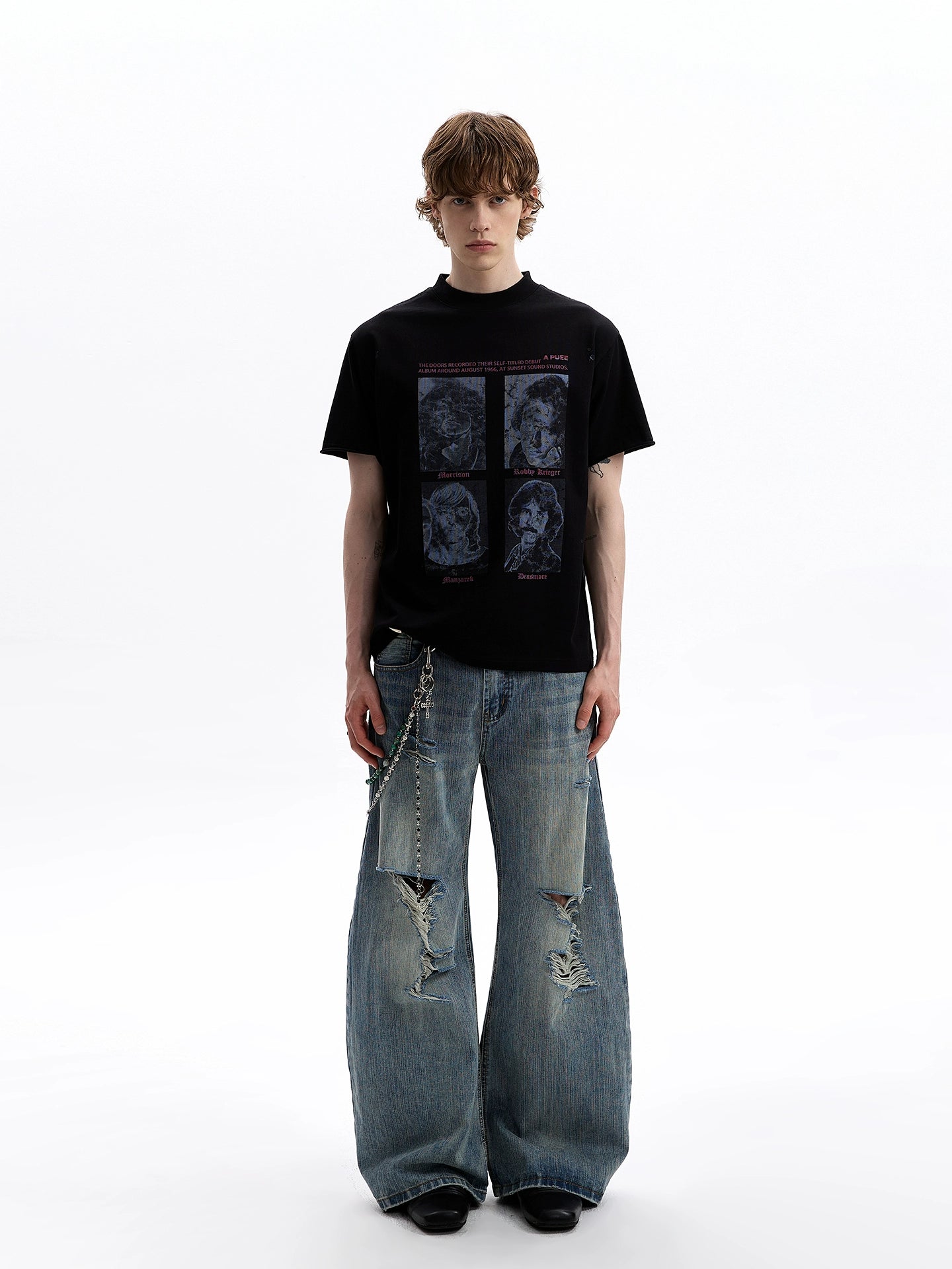 A PUEE Retro Band Portrait Print Tee