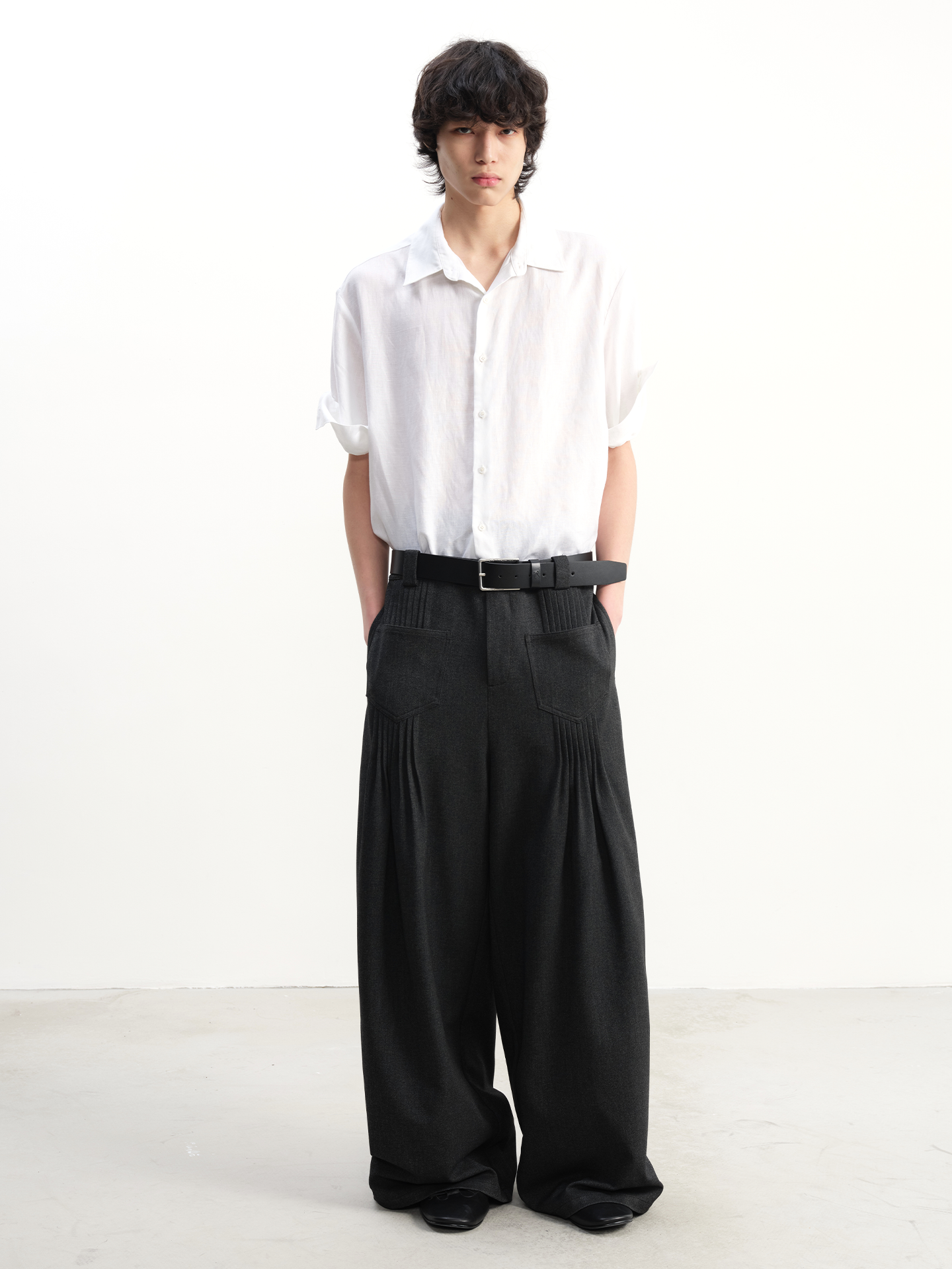 JCAESAR Pleated Straight Micro-wide Casual Pants