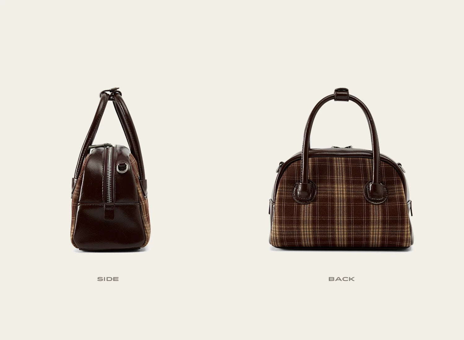 JACD College Plaid Boston Pillow Bag Shoulder Crossbody Bag