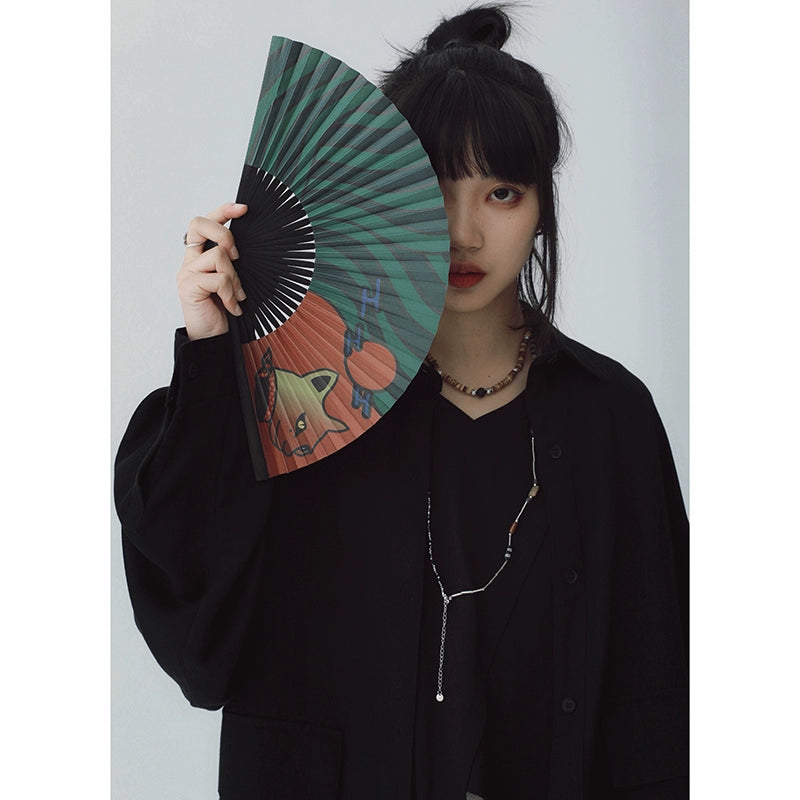 STILLYOU New Chinese-style Light Pocket Drape Long-sleeved Shirt