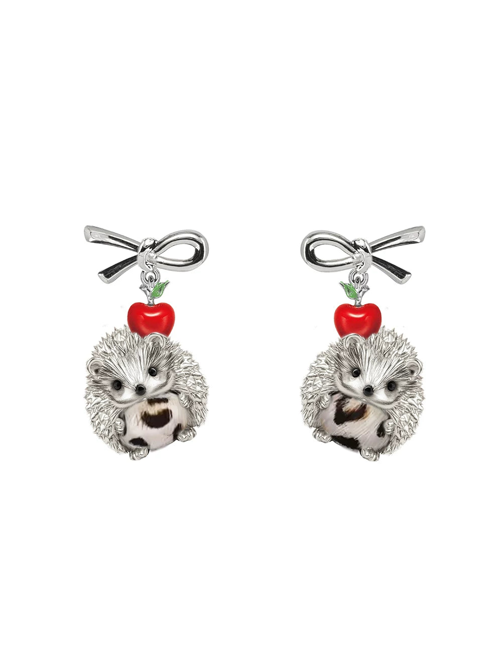 MASW Little Hedgehog Bow Stud Earrings