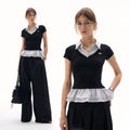 MADWITCH Splicing Fake Two Casual Tee