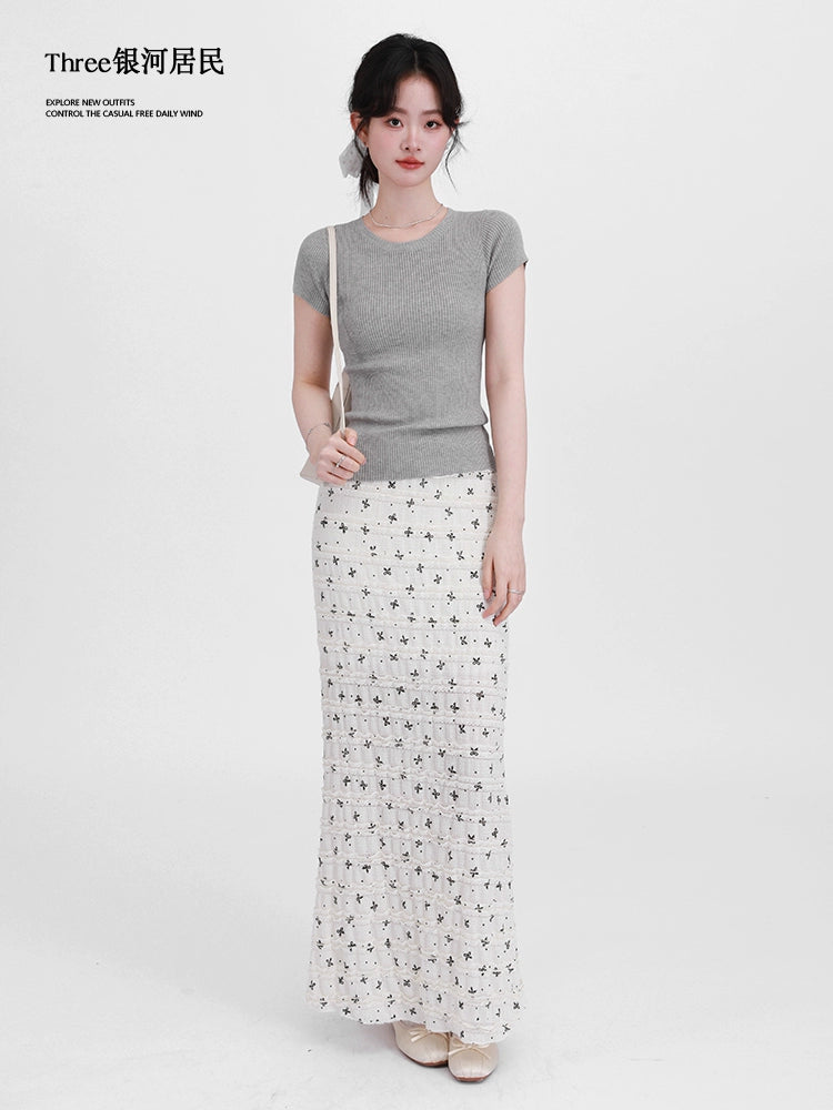Three High Waist Slim Straight Skirt