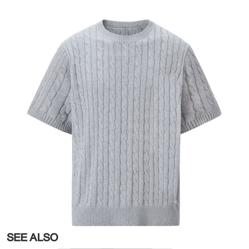SEE ALSO Loose Knit Round Neck Short Sleeves