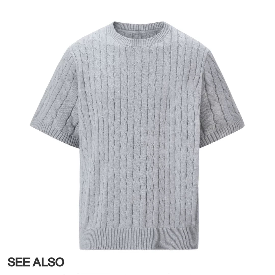 SEE ALSO Loose Knit Round Neck Short Sleeves