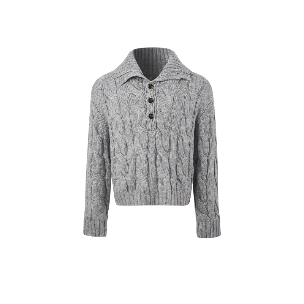 INTENT Vintage Embossed Twisted Thick Needle Sweater