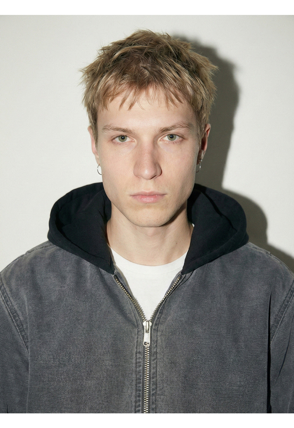 MADEEXTREME Retro Patchwork Hooded Thickened Jacket