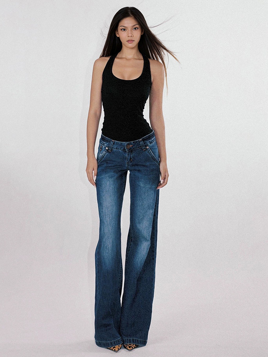 SHESEEK Vintage Spice Girl Low Waist Skinny Straight Jeans