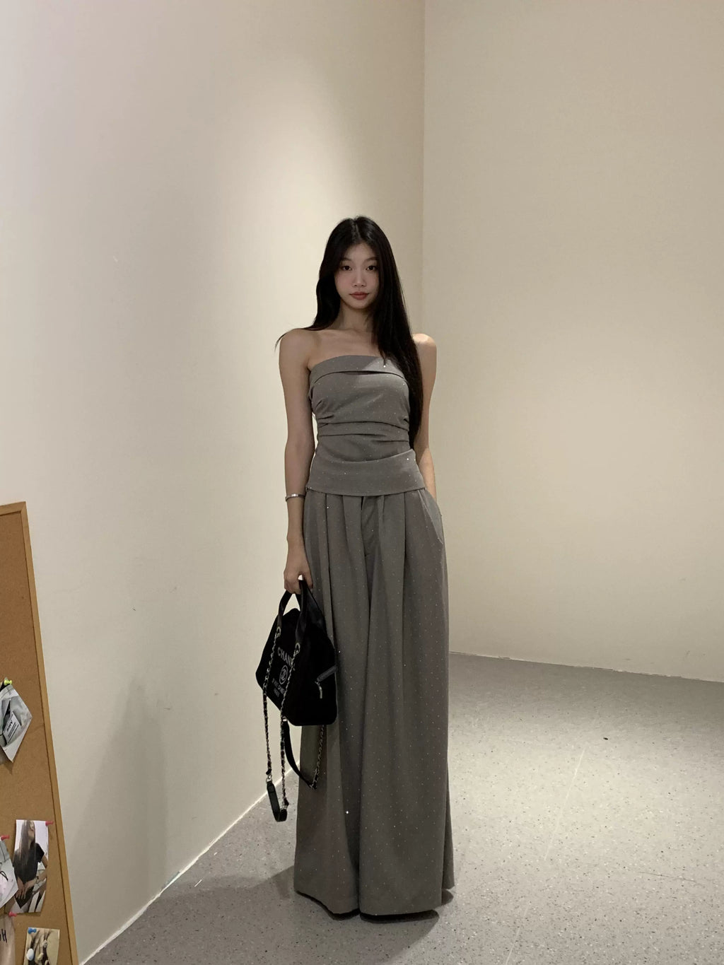WITHMIN Slim Loose Drape Straight Casual Pants