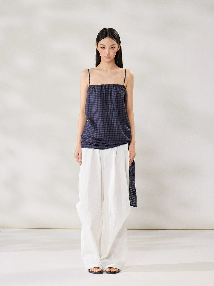 WITHMIN Low-rise Slimming Draped Straight-leg Pants
