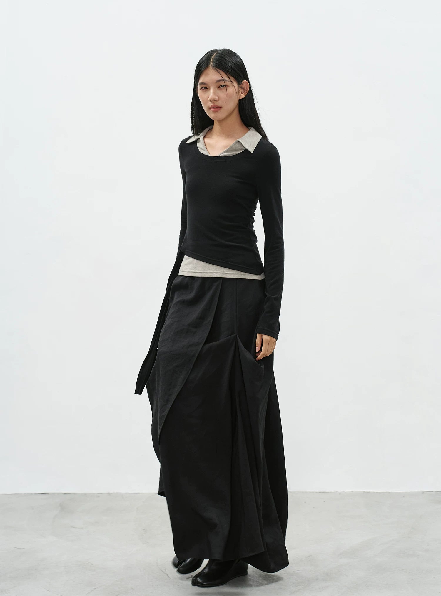 EIGHTHMONTH High Waist Irregular Pleated Dress