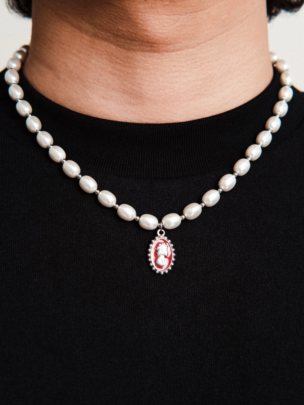 SWFI Langcai Dripping Oil Ancient Coin Pendant Couple Pearl Necklace