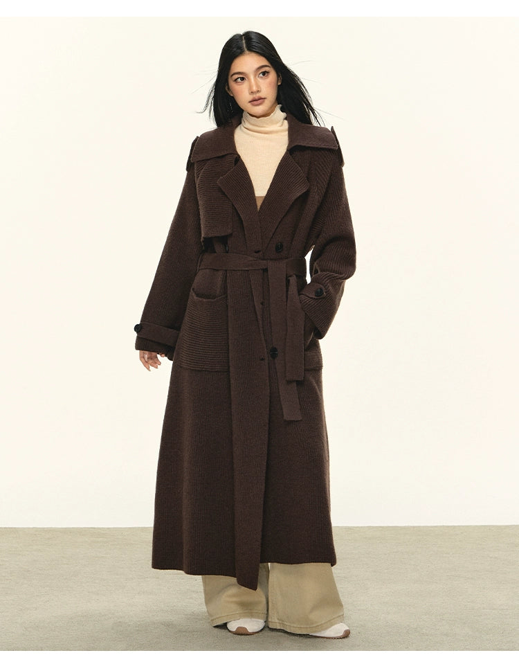 Anna Aneae Double-breasted Medium-length Temperament Coat