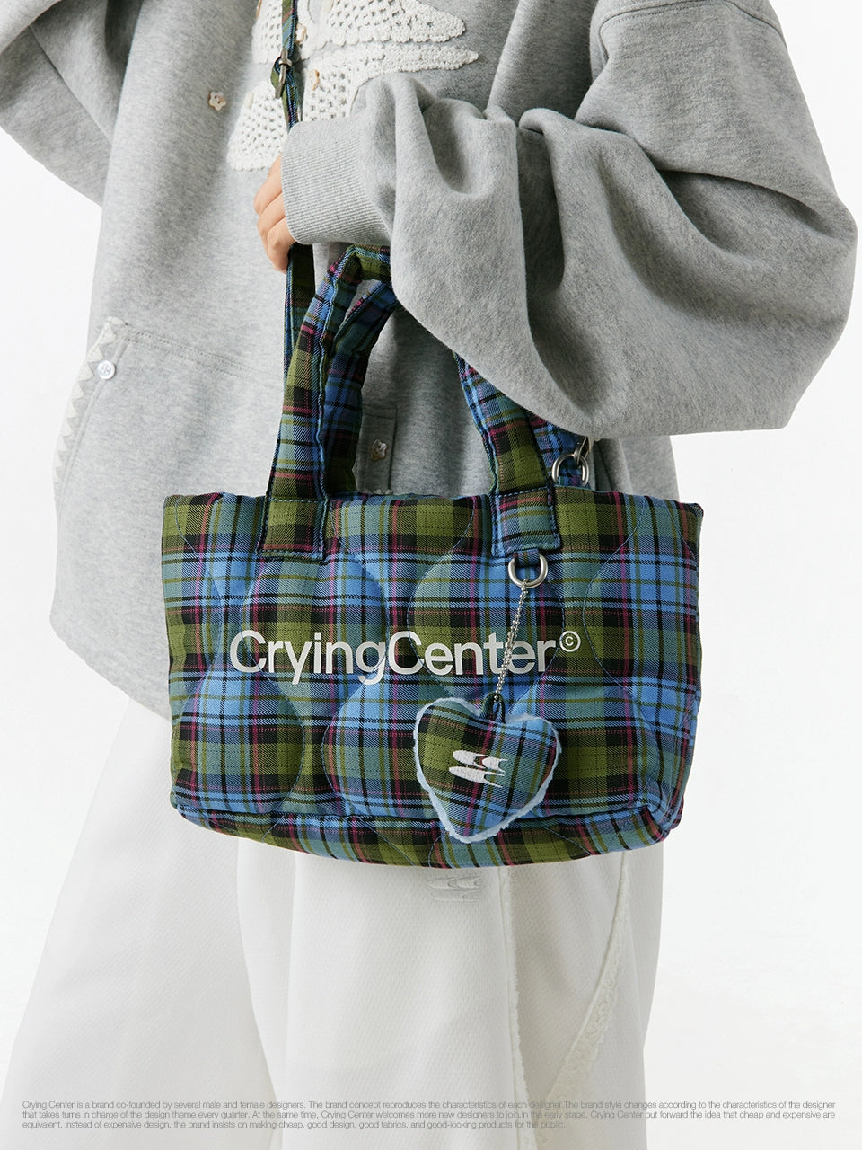 CryingCenter Plaid Cloud Crossbody Shoulder Bag