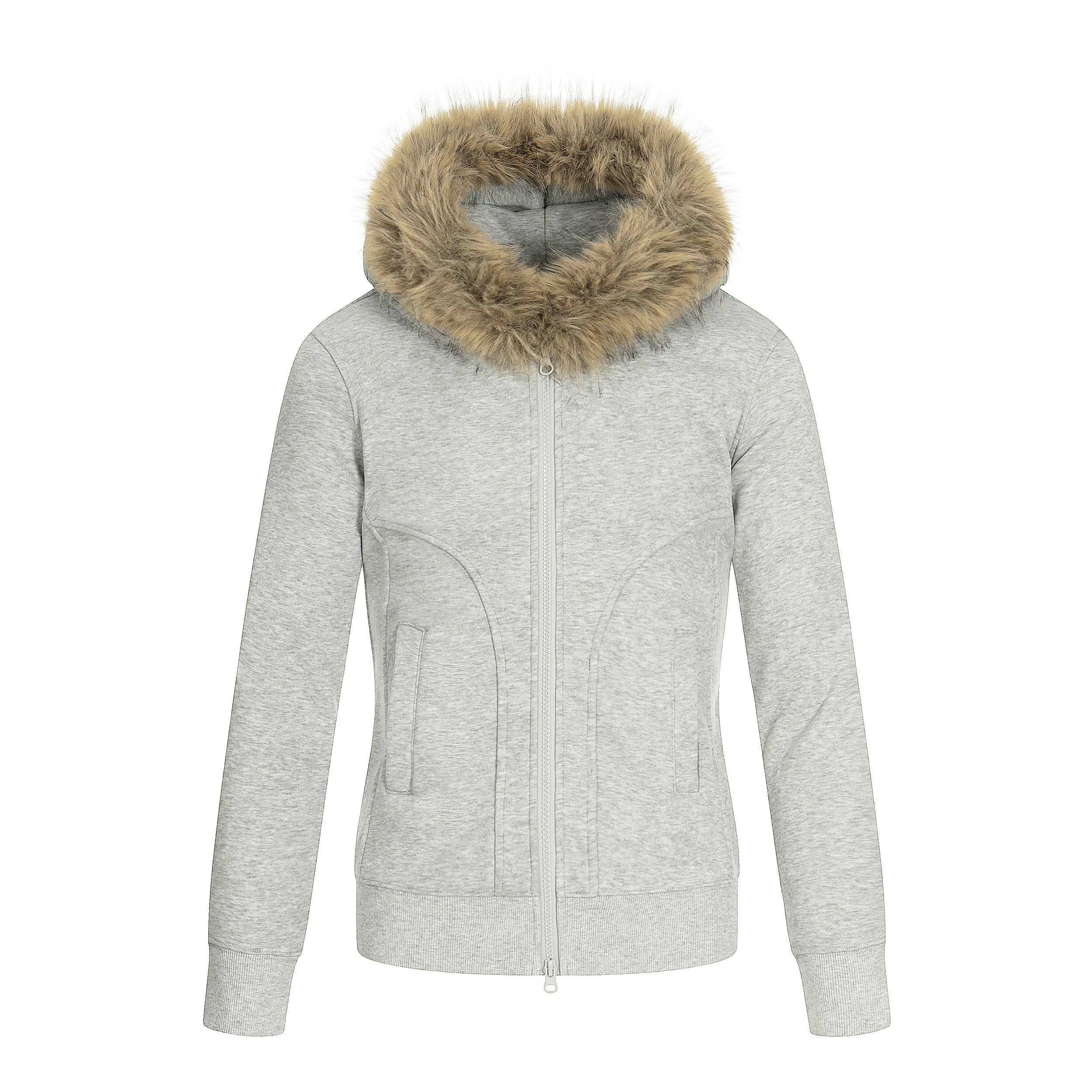 Saimt Retro Oversized Faux Fur Collar Cropped Jacket
