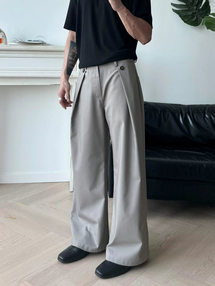 KREATE Flanged Casual Loose A-shaped Trousers