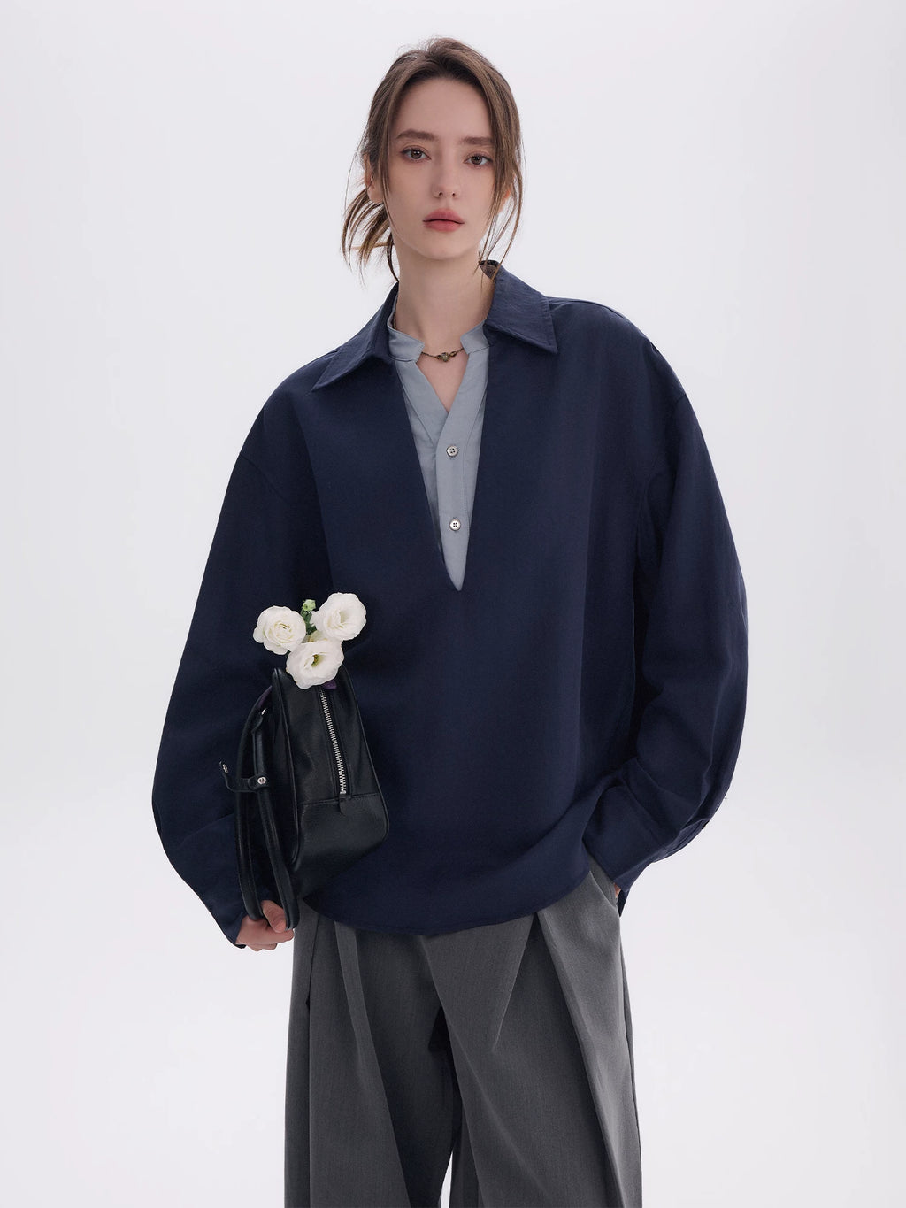 CHOR Fake Two-piece Double-neck Shirt