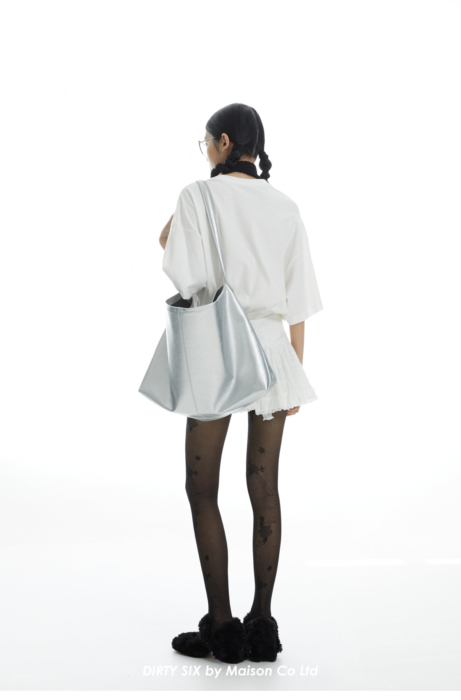 DirtySix Jill COW Split Leather big pocket cowhide soft oversize lazy wind messenger bag