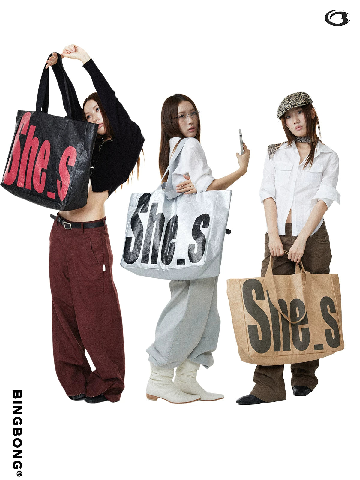 BINGBONG Pleated Large Capacity Tote Bag