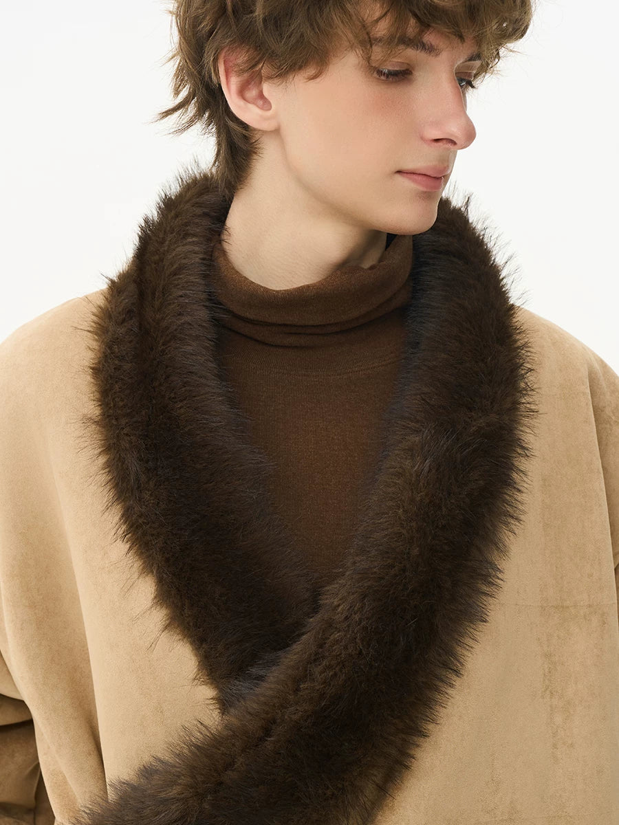CNEW Horn Buckle Fur Collar Jacket