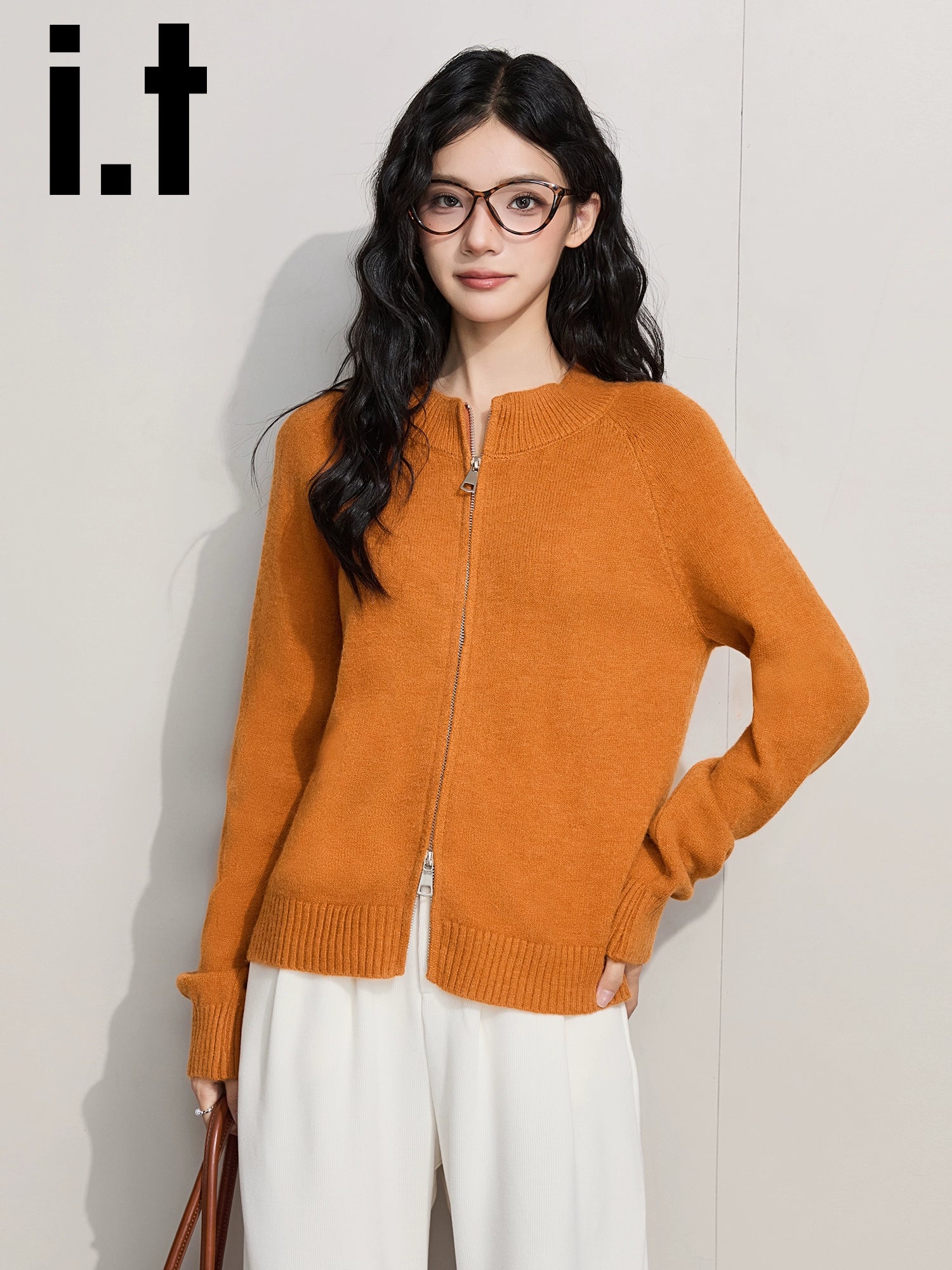 IT: CHOCOOLATE Double Zipper Knitted Cardigan