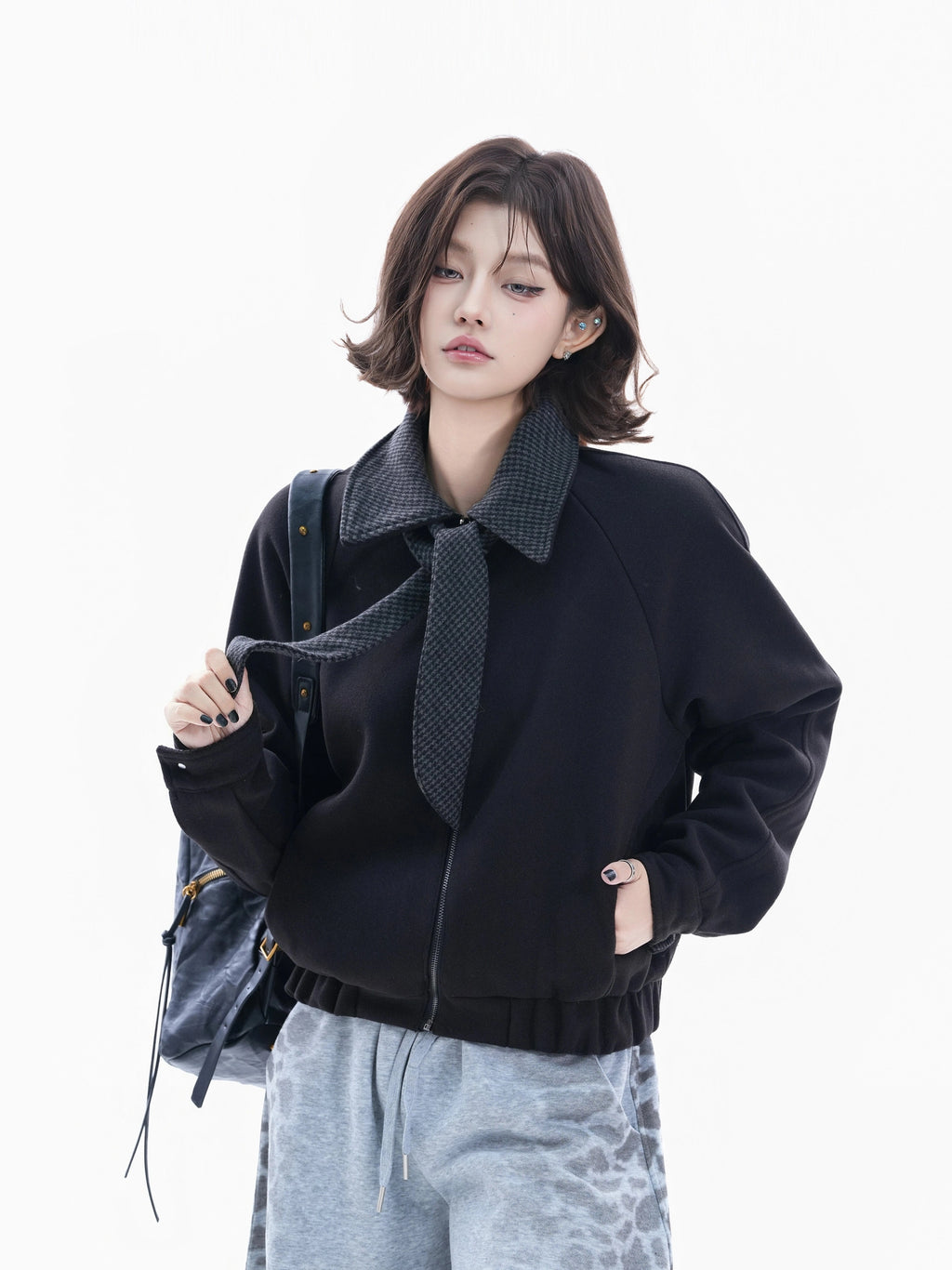 BF. BORFEND Thousand Birds Short Tie Woolen Jacket