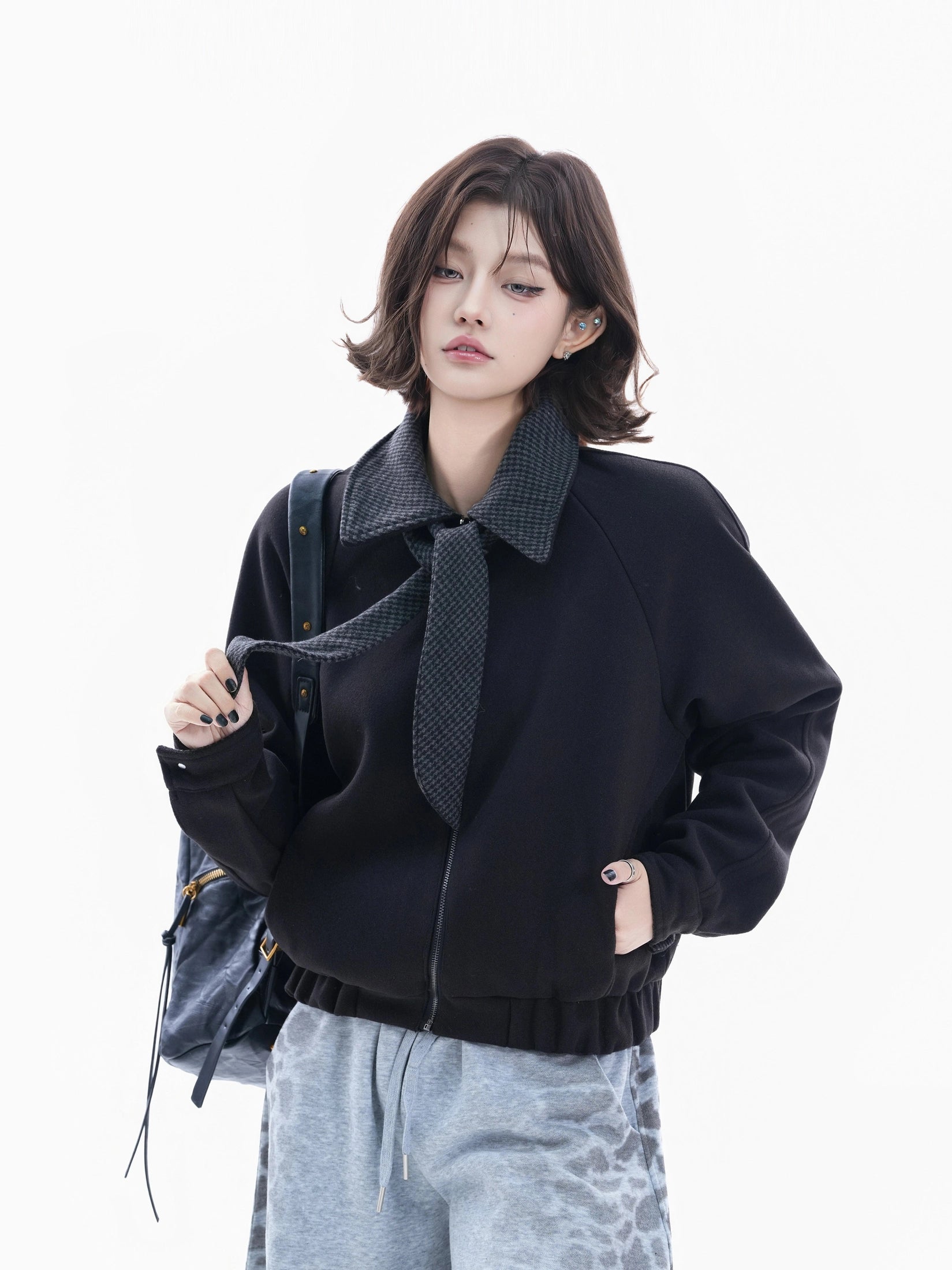 BF. BORFEND Thousand Birds Short Tie Woolen Jacket