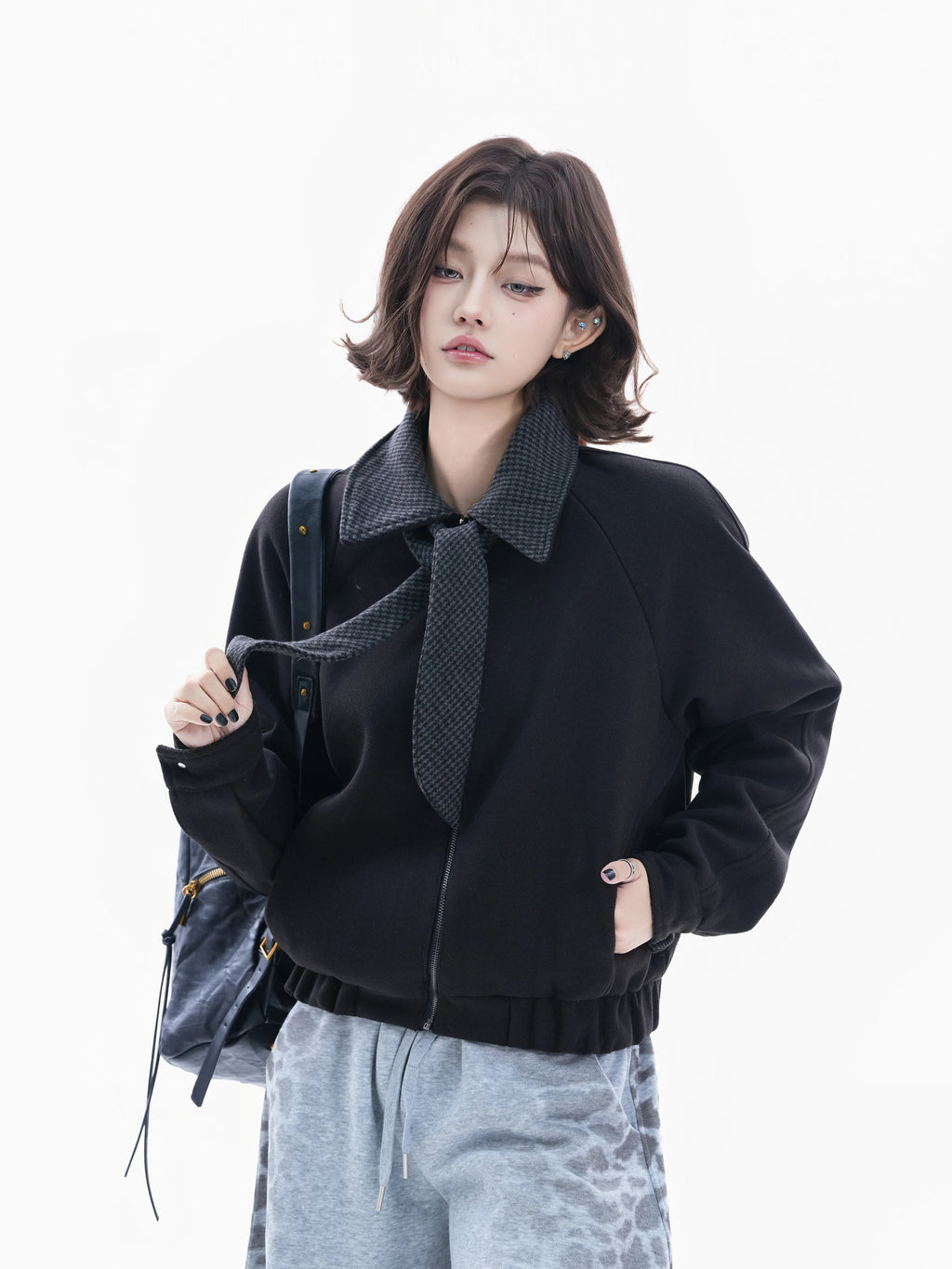 BF. BORFEND Thousand Birds Short Tie Woolen Jacket
