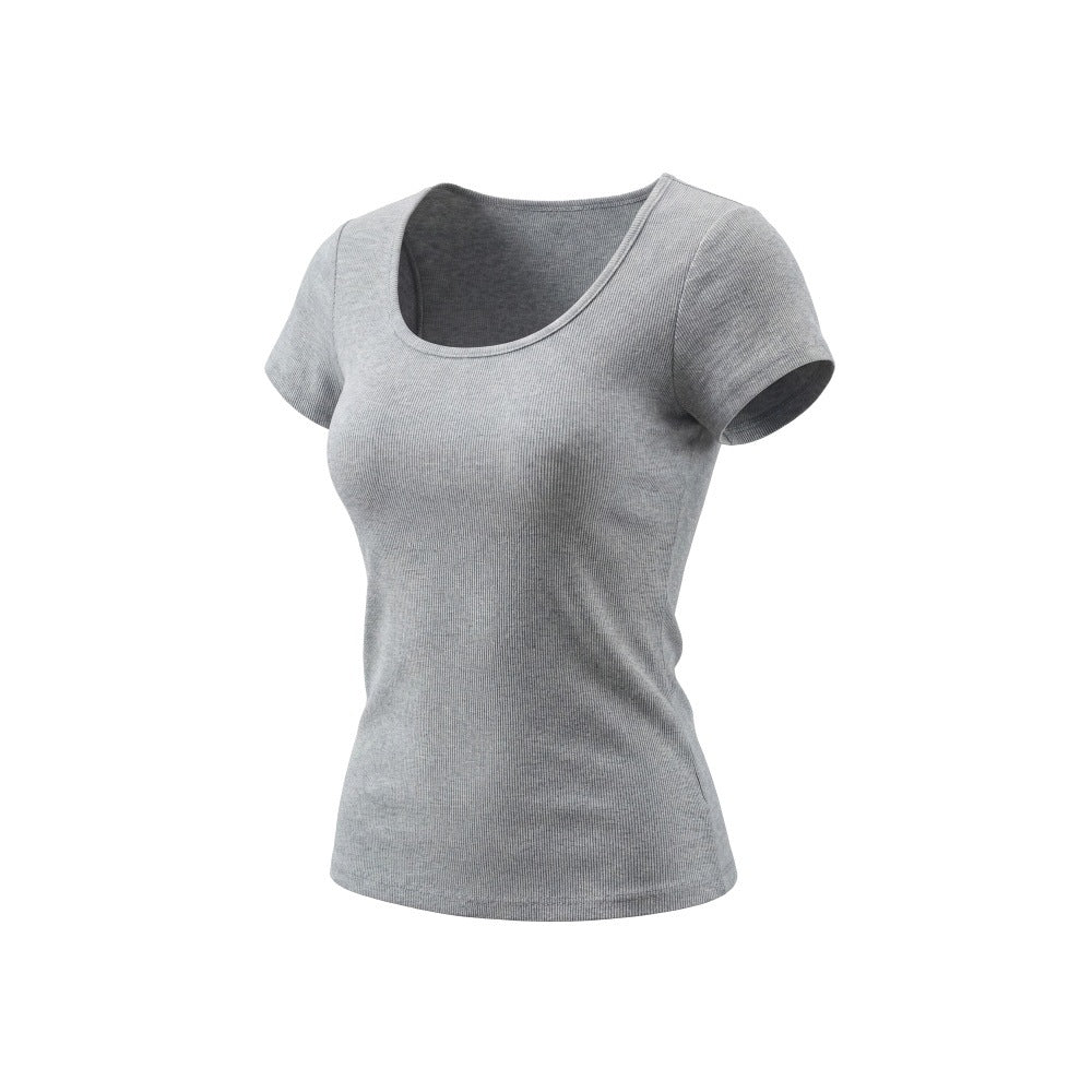 HeyHenry Square Neck Straight Shoulder Slim and Thin U Neck Tee