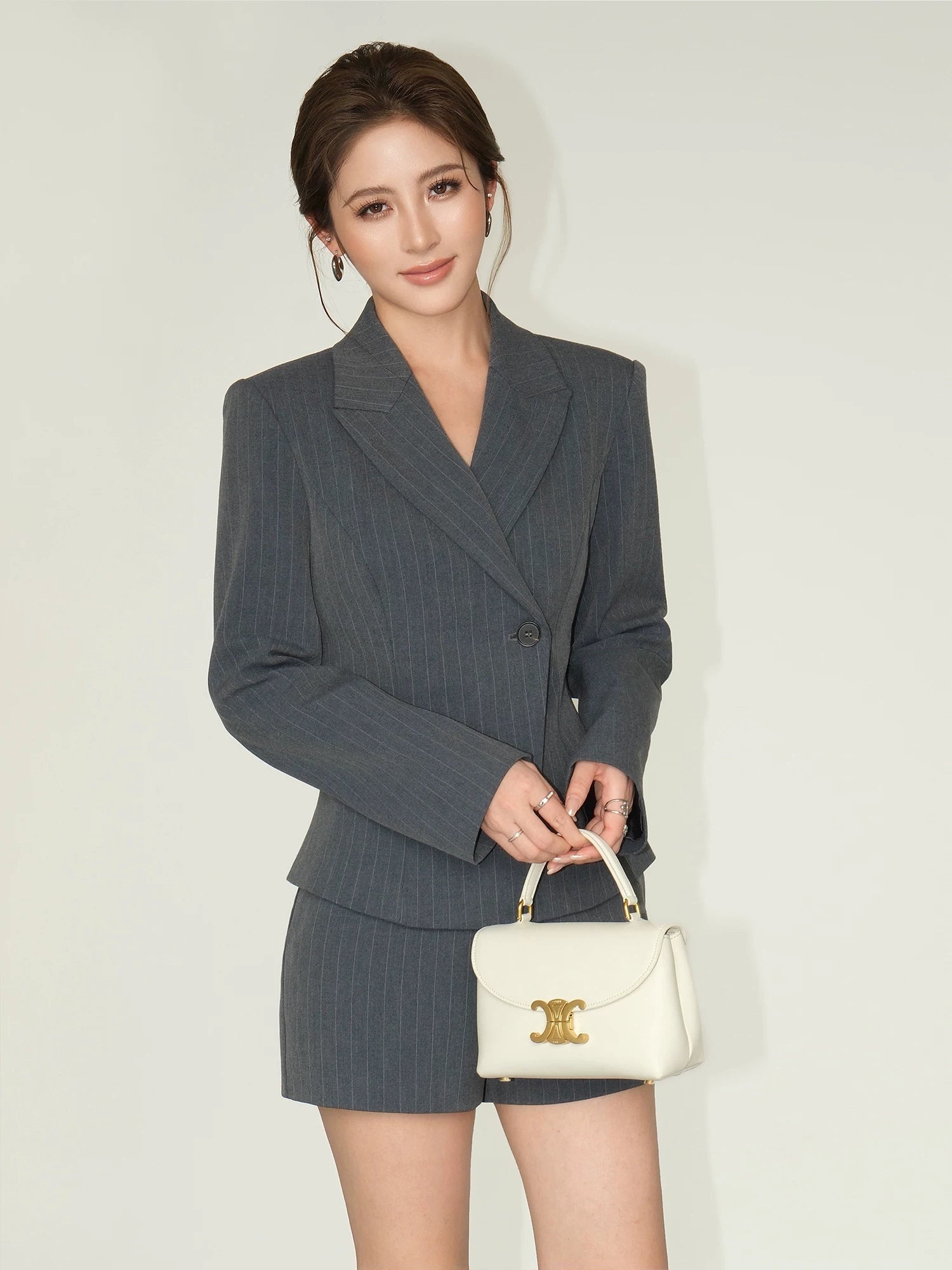 NEVA HU Waist Short Blazer Shorts Set
