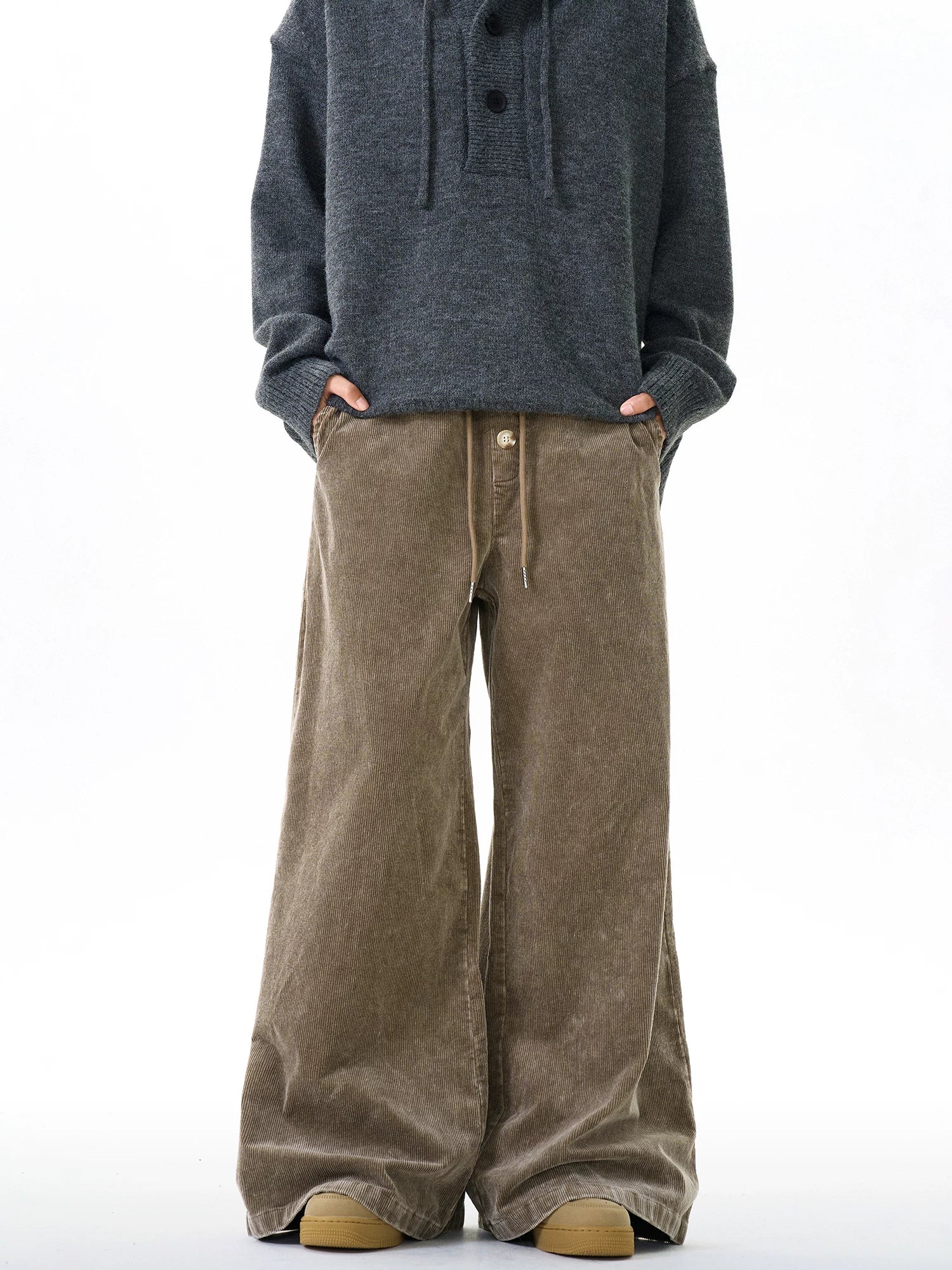 TRUQUEST Retro Distressed Corduroy Overalls