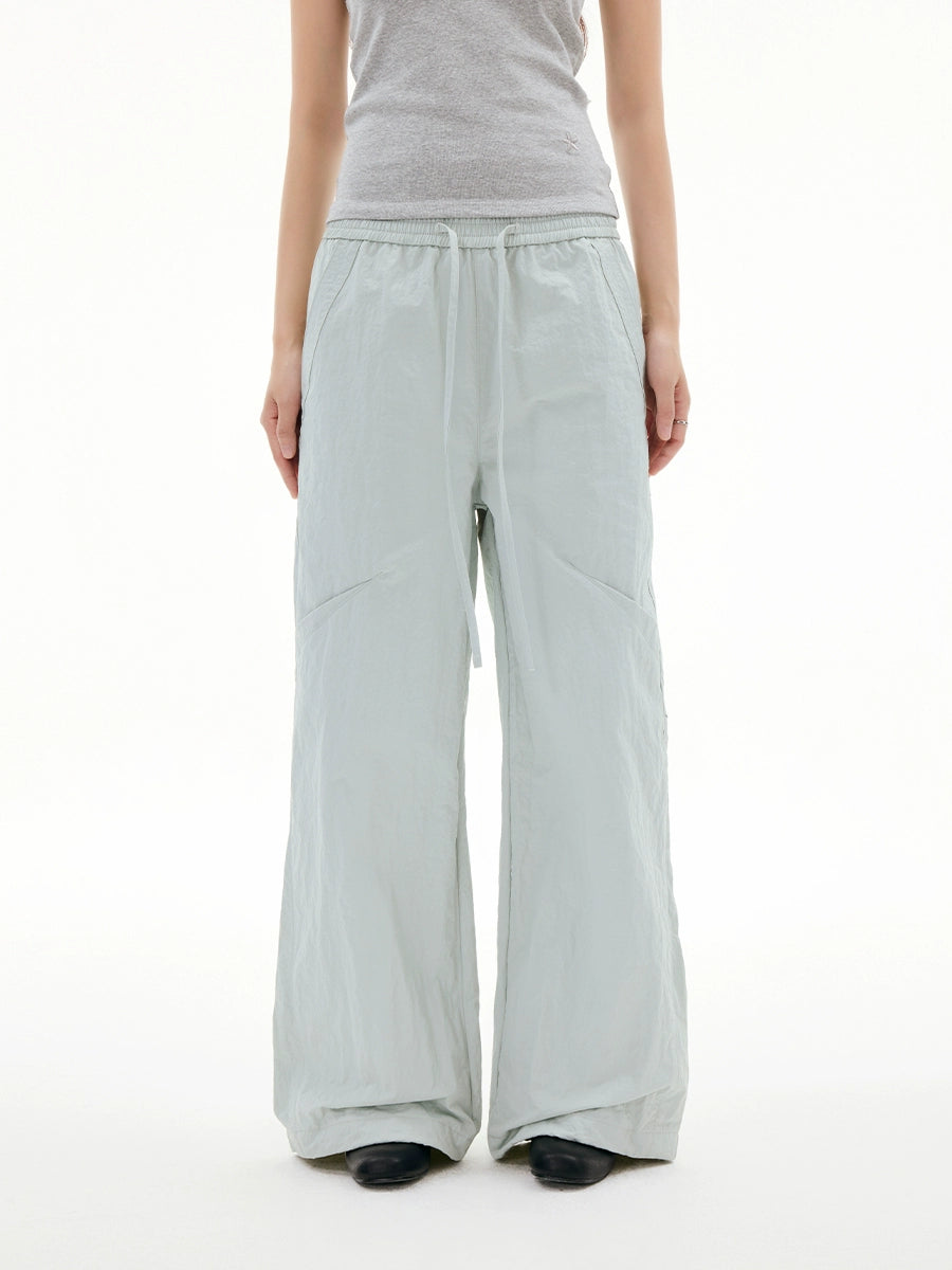 FUNKYFUN Straight Wide Splicing Casual Sweatpants