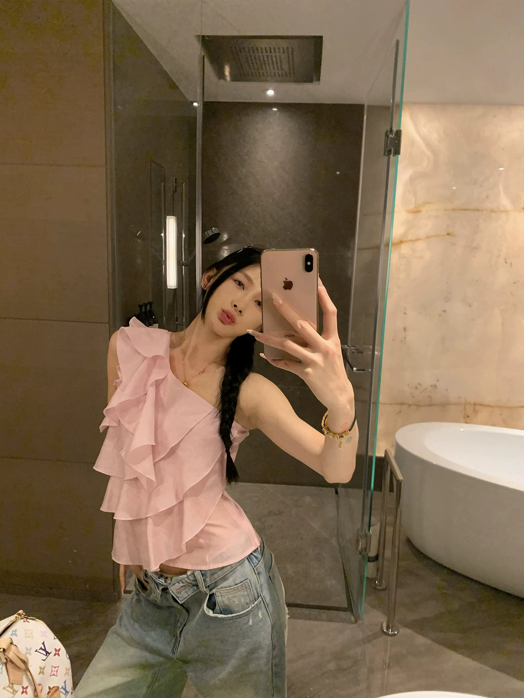YOUNG KYLIN Slash Shoulder Short Versatile Suspender
