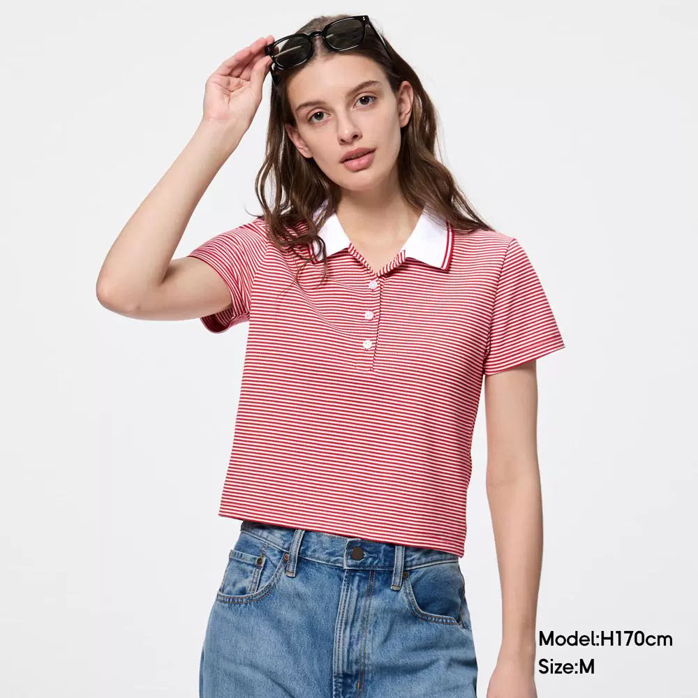 GU Striped POLO Shirt Slim-fit Short
