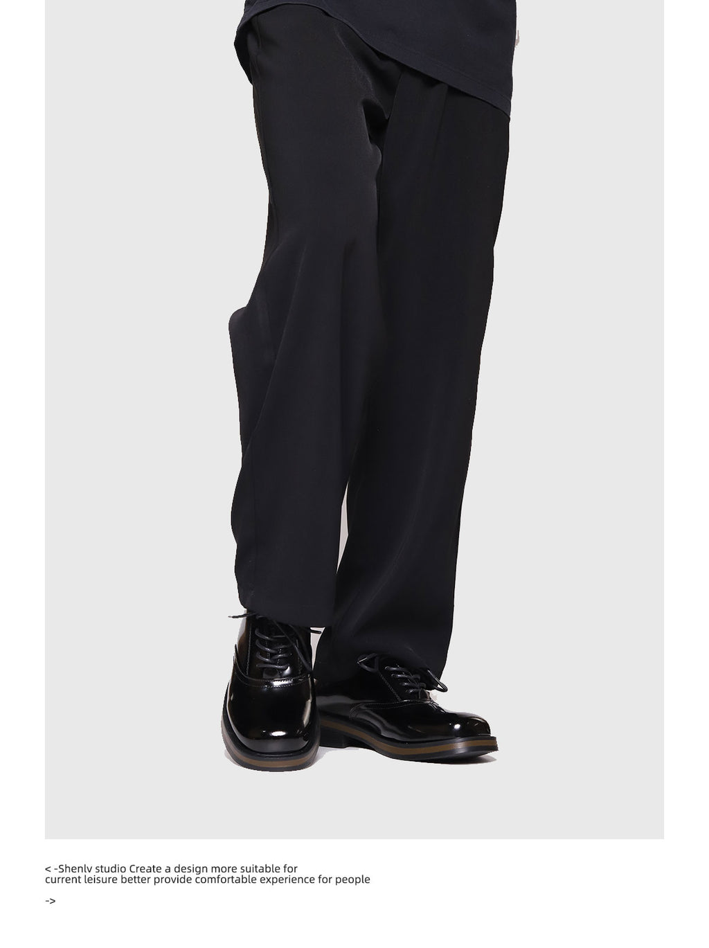 SHENLV STUDIO two-color leather glossy Derby shoes