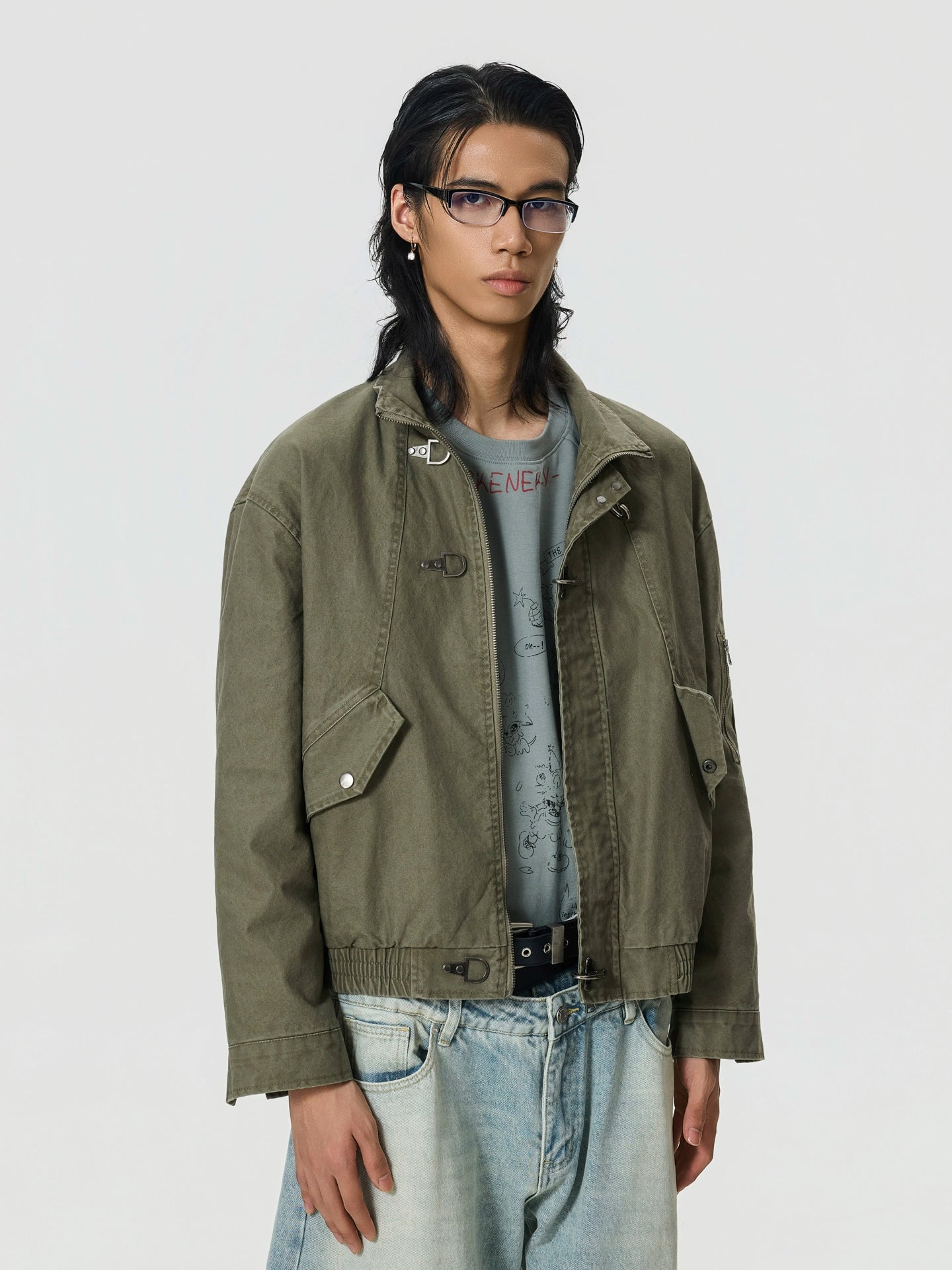 BTSG Vintage Vintage Textured Plane Buckle Jacket