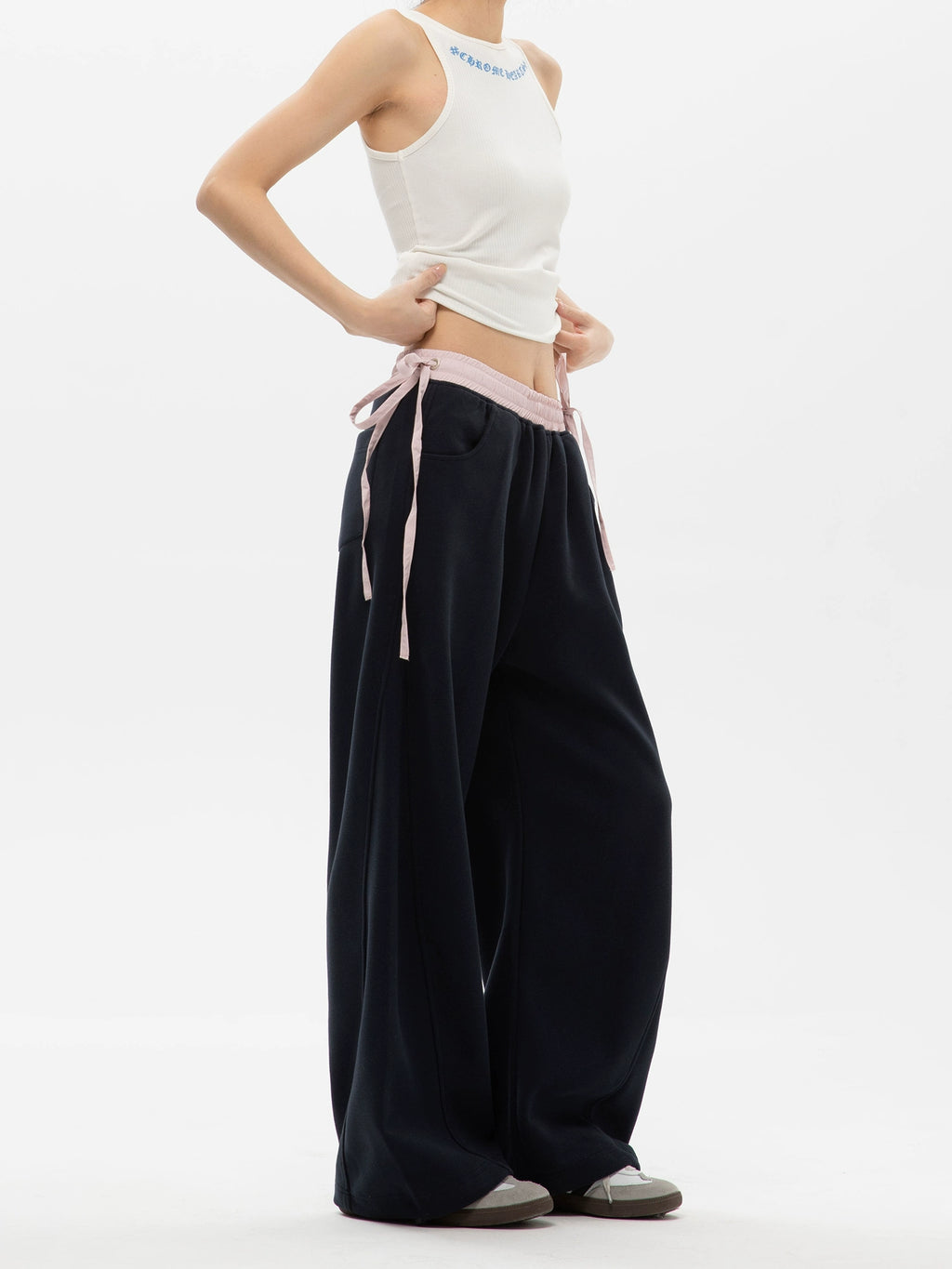 ICH MODE Loose Casual Straight Wide Leg Sweatpants