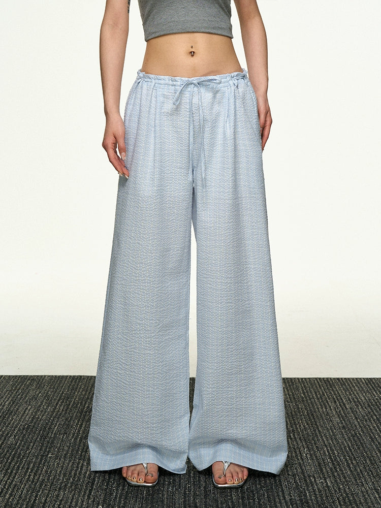 Aaisup Vintage Checked Casual Versatile Drawstring Pants